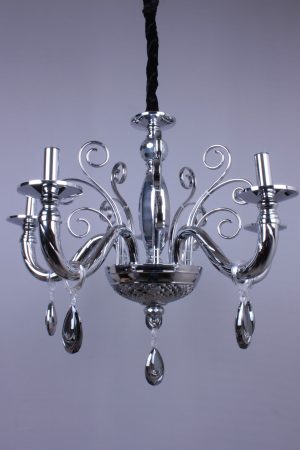 Camkol Avize 5'li Kristal Taşlı Füme